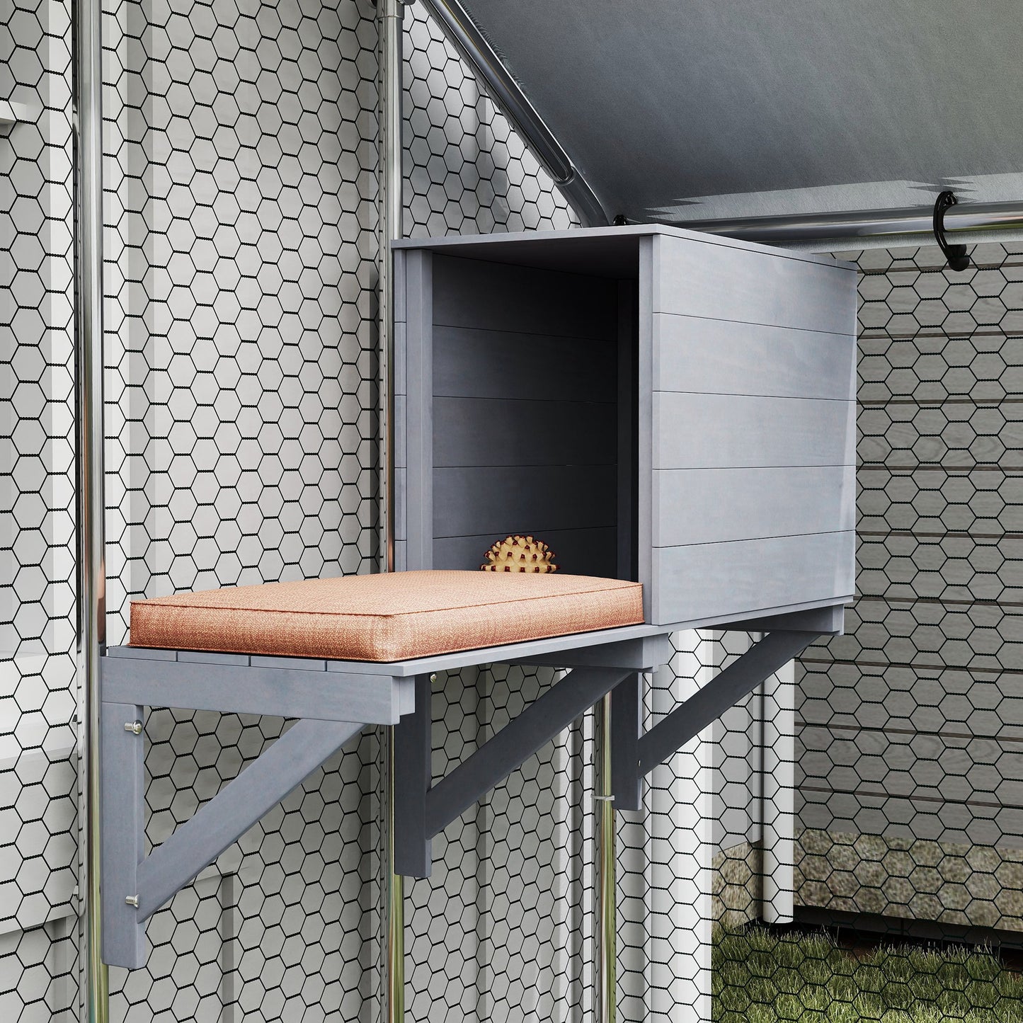 Pawhut Jaula Grande Para Gatos Exterior Con 2 Casitas 240x193x195 Cm Plata_4