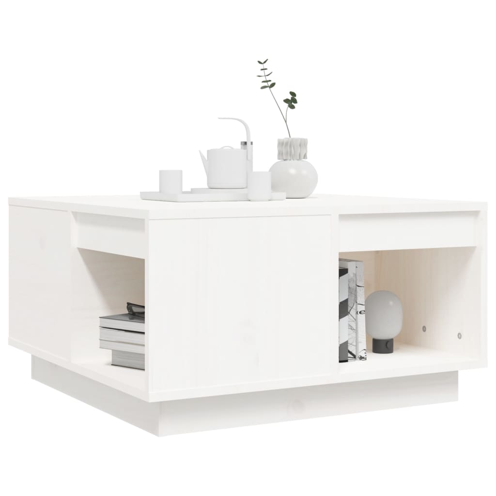 Mesa De Centro De Madera Maciza De Pino Blanco 60x61x32,5 Cm_2