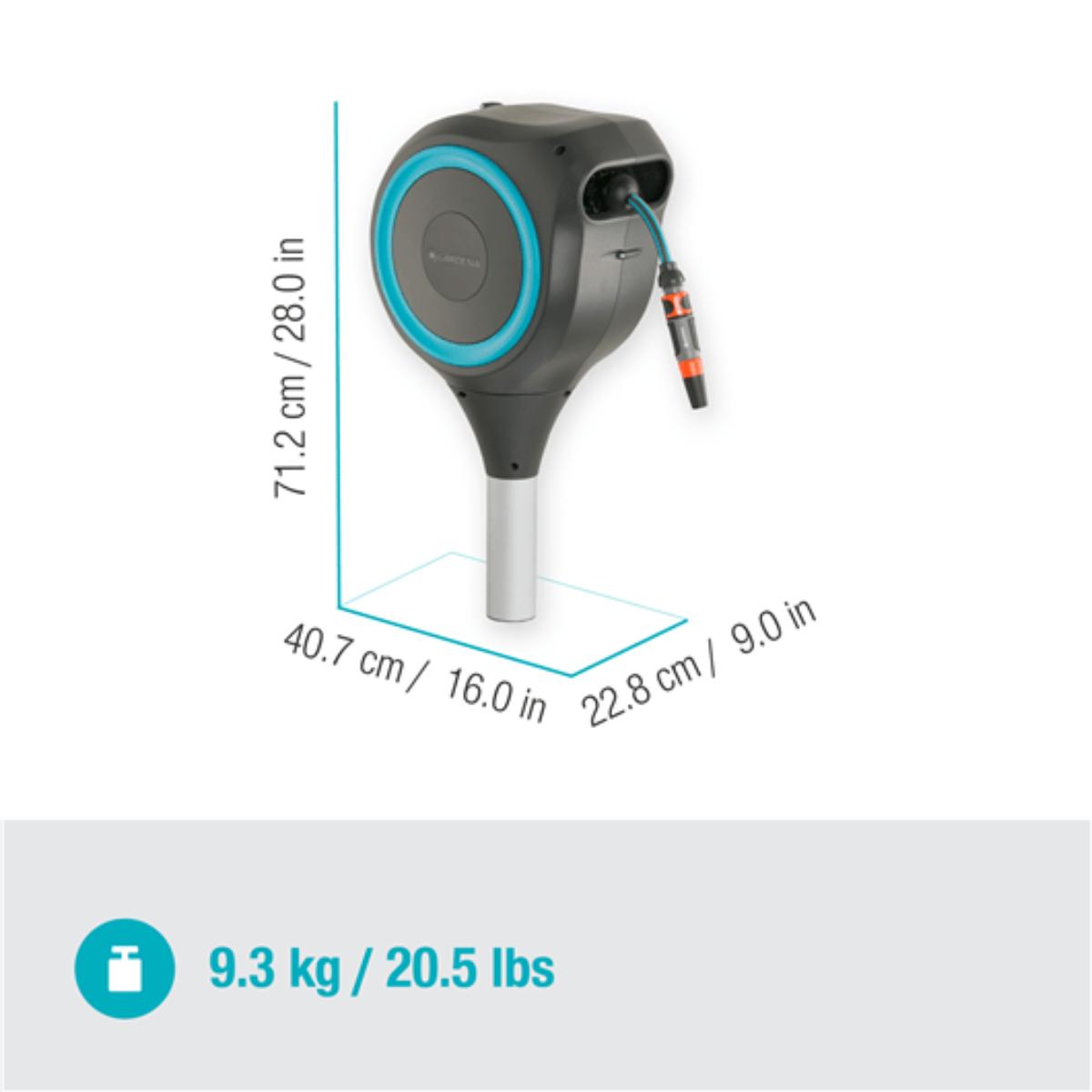 Portamangueras automático con piqueta RollUp M 20 m Gardena