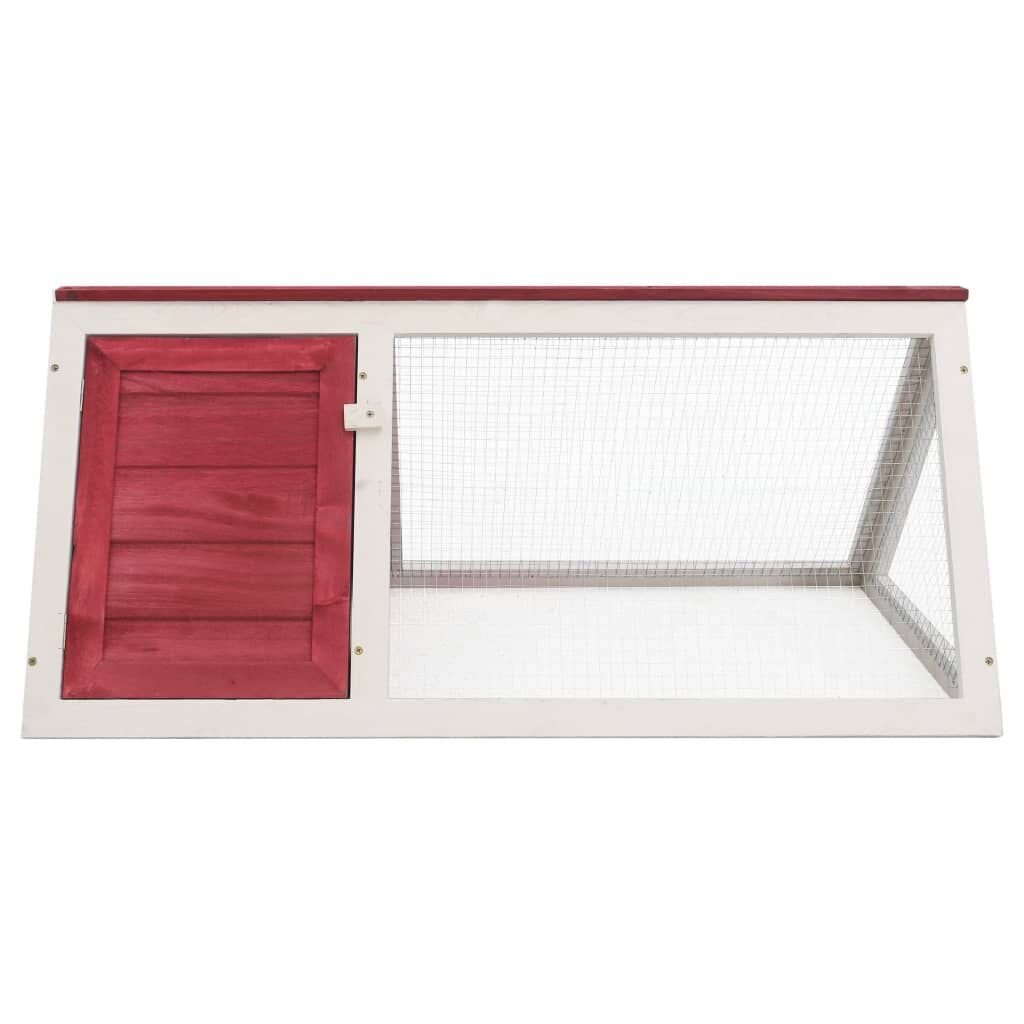 Vidaxl Conejera Jaula De Animales De Madera Rojo_1