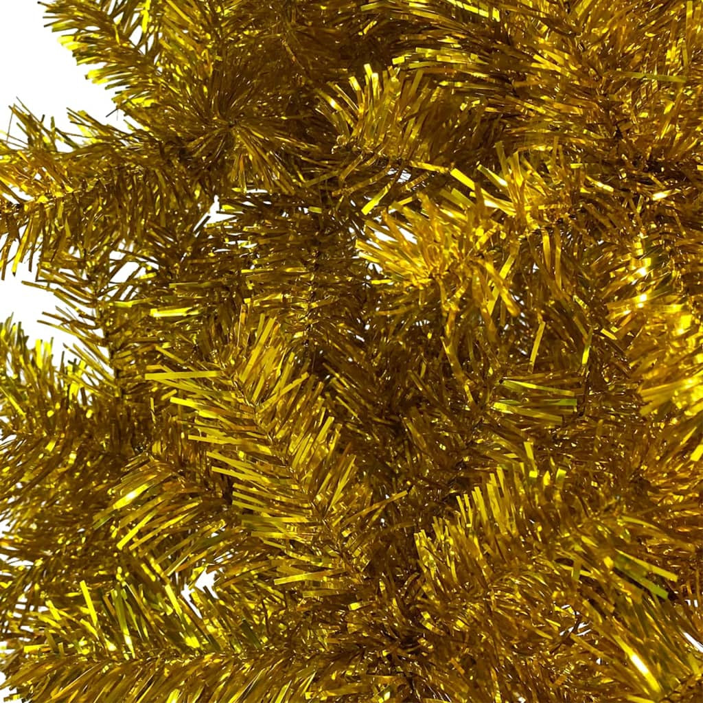 Vidaxl Árbol De Navidad Delgado Dorado 150 Cm_3