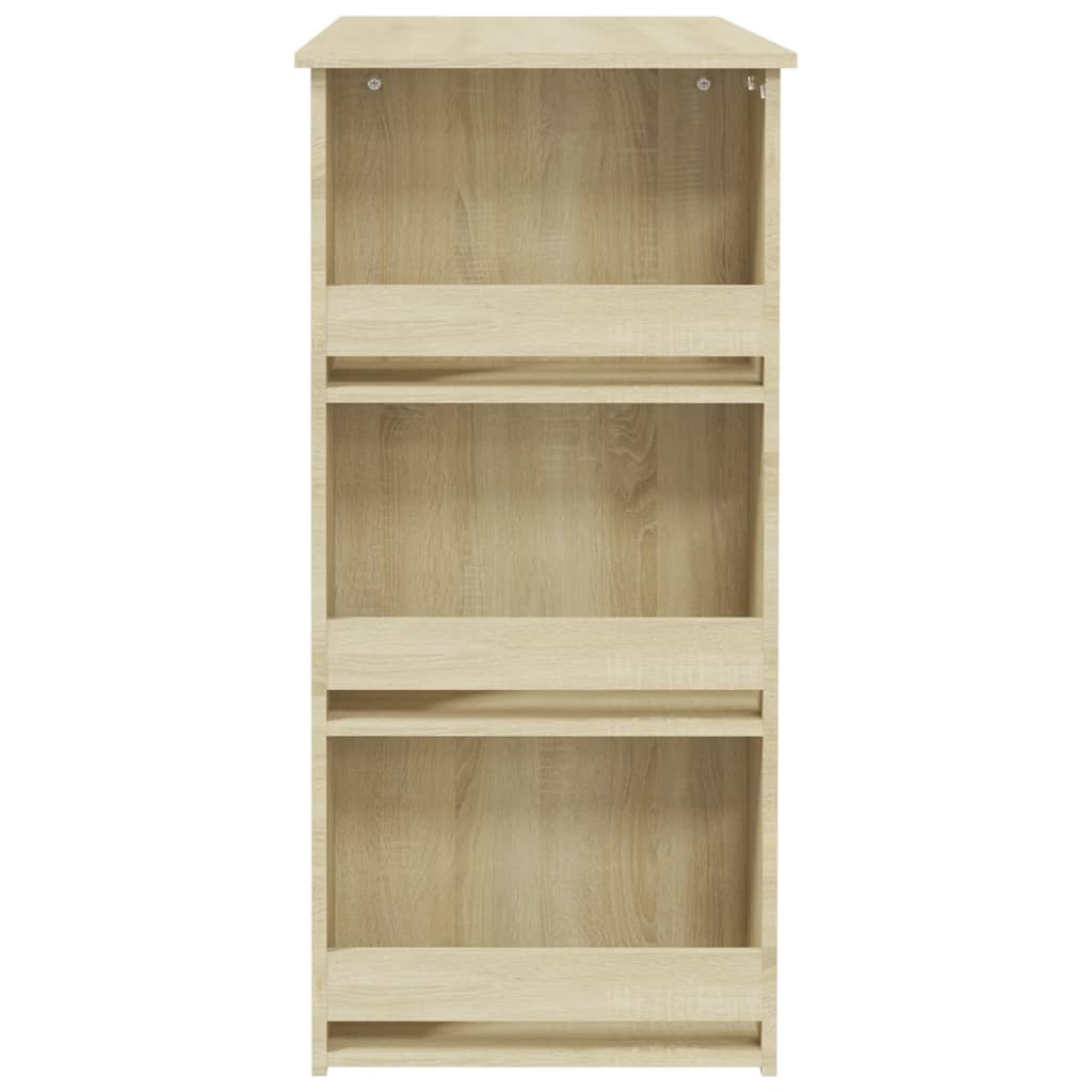 Mesa Bar Estante Almacenaje Contrachapada Roble 102x50x103,5 Cm_4