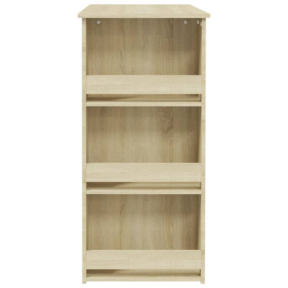 Mesa Bar Estante Almacenaje Contrachapada Roble 102x50x103,5 Cm_4