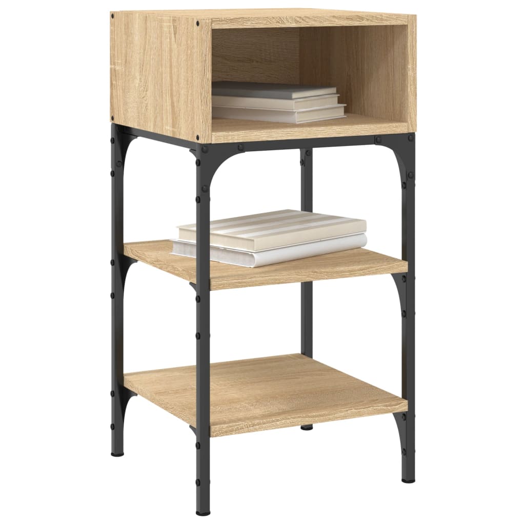 Mesita Noche 2 Uds Madera Ingeniería Roble Sonoma 35x34,5x70 Cm_1