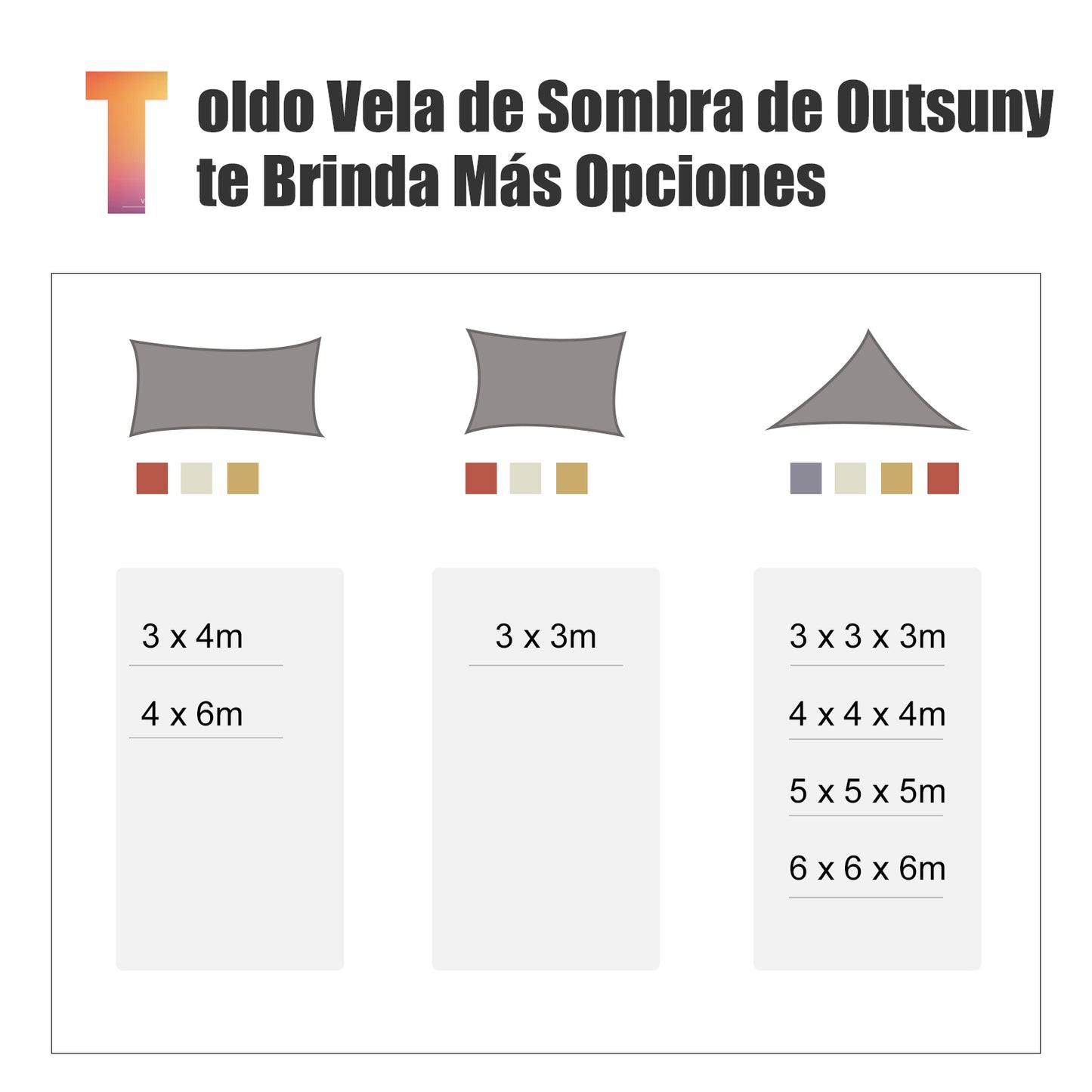 Outsunny Toldo Vela Sombrilla Parasol Triangulo Tejido De Poliester 185 G/m²_2