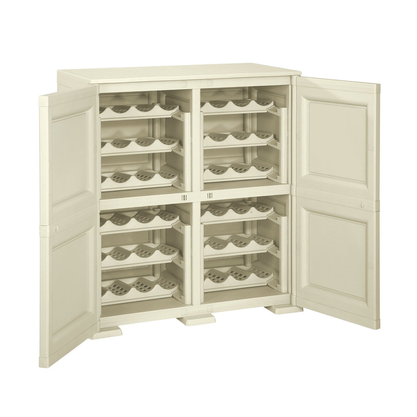 4 Estanterías Modulares Con Soporte Para 48 Botellas Gris_2