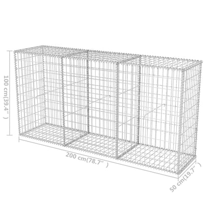 Cesta De Muro De Gaviones Acero Galvanizado 200x50x100 Cm / Vetonek_4