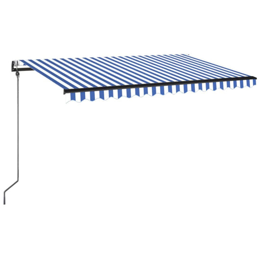 Toldo Automático Led Sensor De Viento Azul Y Blanco 450x350 Cm_0