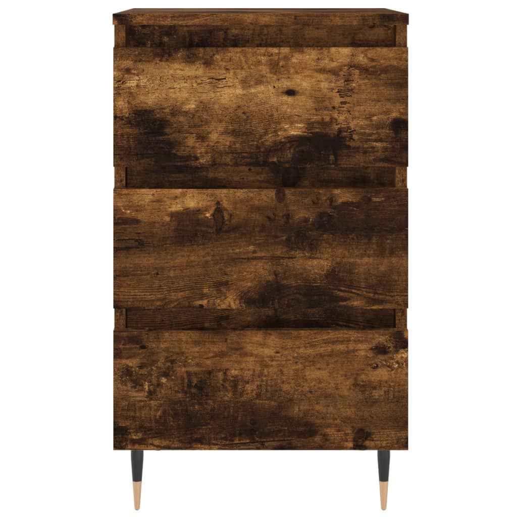 Mesita De Noche Madera De Ingeniería Roble Ahumado 40x35x69 Cm_3