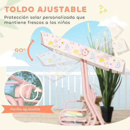 Aiyaplay Columpio De Jardín Exterior Para Niños De +3 Años 112x75x120 Cm Rosa_4
