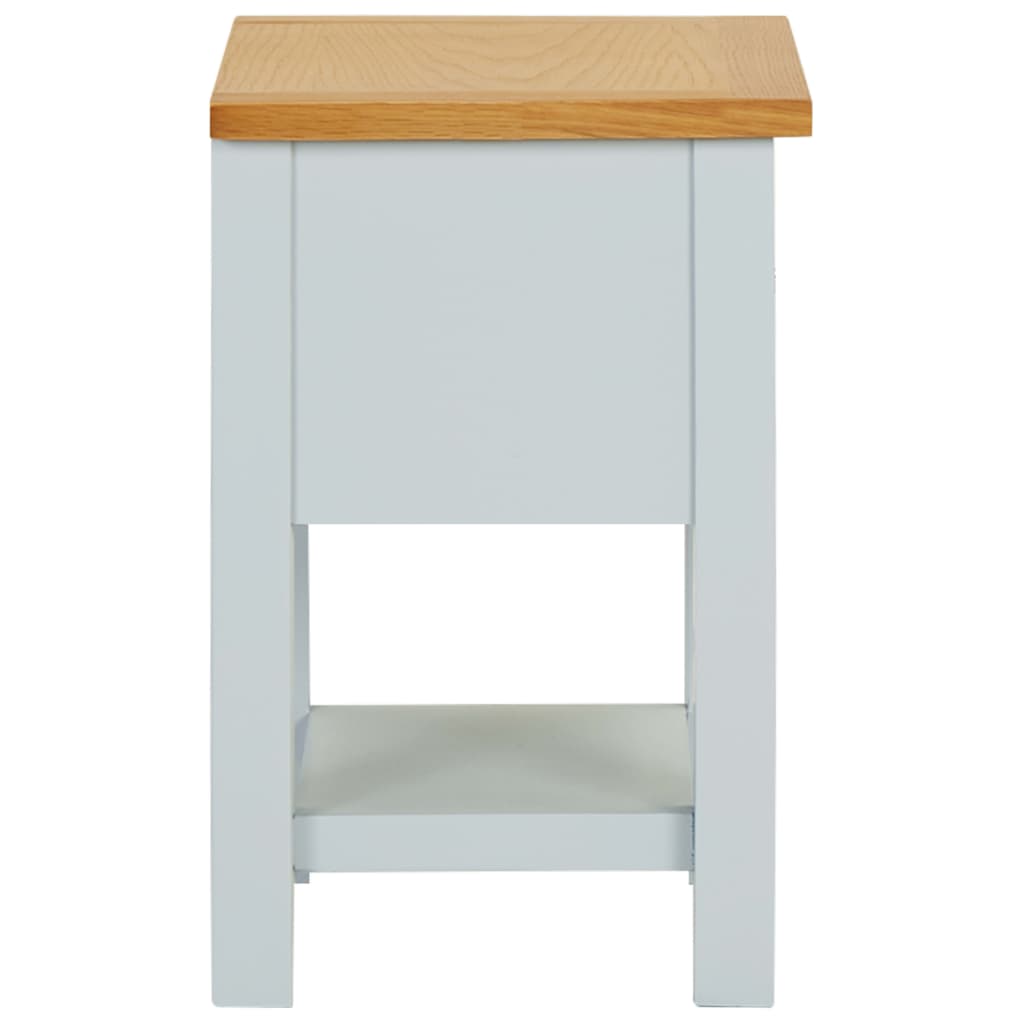 Mesita De Noche De Madera De Roble Maciza 36x30x47 Cm_2