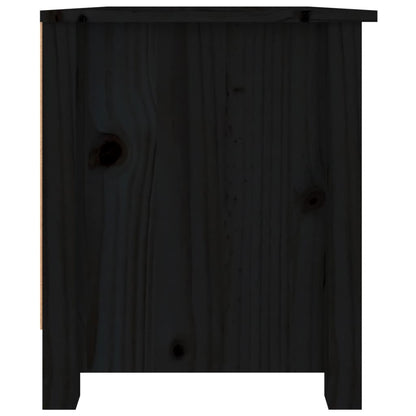Armario Zapatero De Madera Maciza De Pino Negro 70x38x45,5 Cm / Vetonek_4