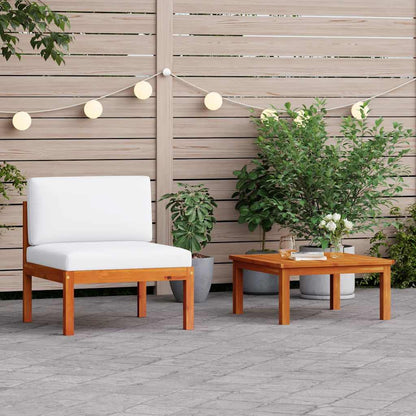 Vidaxl Conjunto De Jardín De 2 Piezas Con Cojines De Madera De Acacia Y Cuerda_1