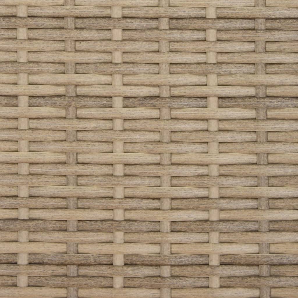 Tumbona Con Capota Y Cojines Ratán Sintético Beige / Vetonek_2