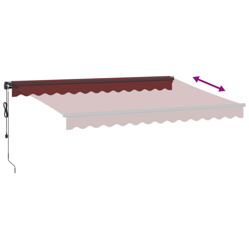 Toldo Retráctil Automático Con Leds Burdeos 350x250 Cm_5