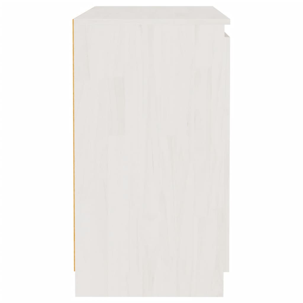 Armario Auxiliar Madera Maciza De Pino Blanco 60x36x65 Cm / Vetonek_0