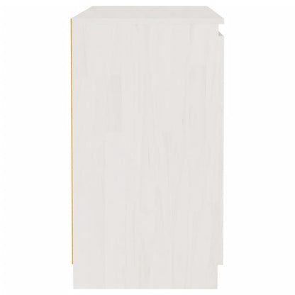 Armario Auxiliar Madera Maciza De Pino Blanco 60x36x65 Cm / Vetonek_0