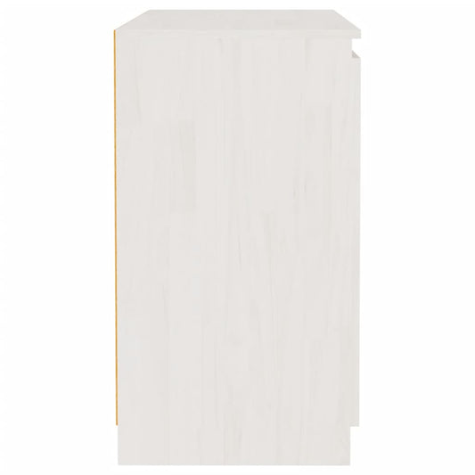 Armario Auxiliar Madera Maciza De Pino Blanco 60x36x65 Cm / Vetonek_0