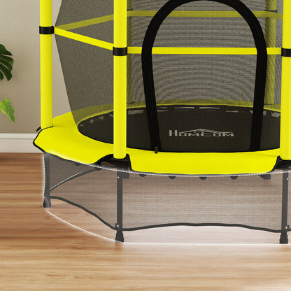 Homcom Cama Elástica Infantil Ø140 Cm Para Niños De 3-10 Años Amarillo_4