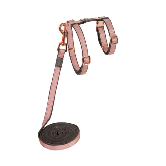 Rogz Arnes Y Correa Para Gato Rosa Con Bronce Urbancat Pb