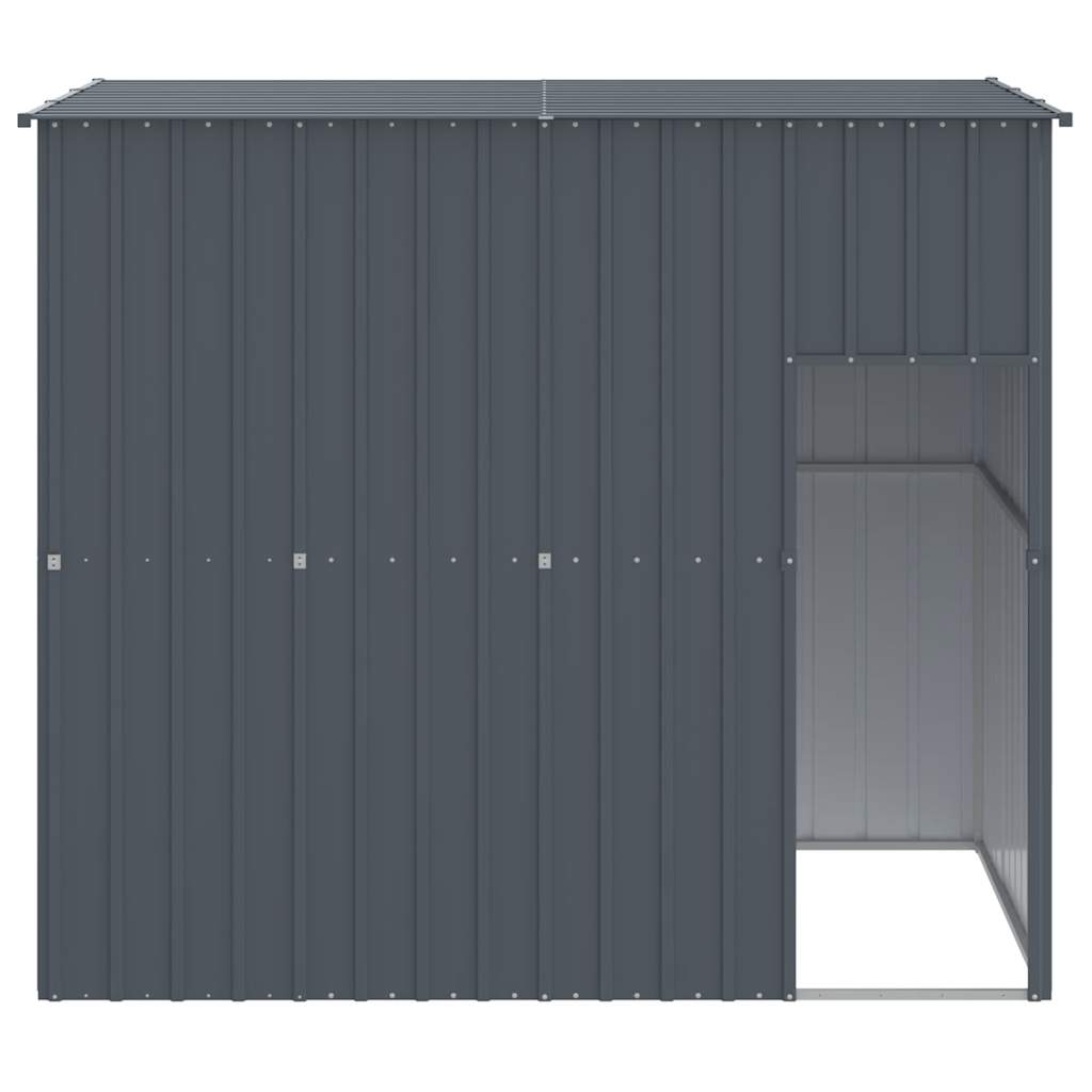 Caseta Perros Con Tejado Acero Galvanizado Gris 214x153x181 Cm_2