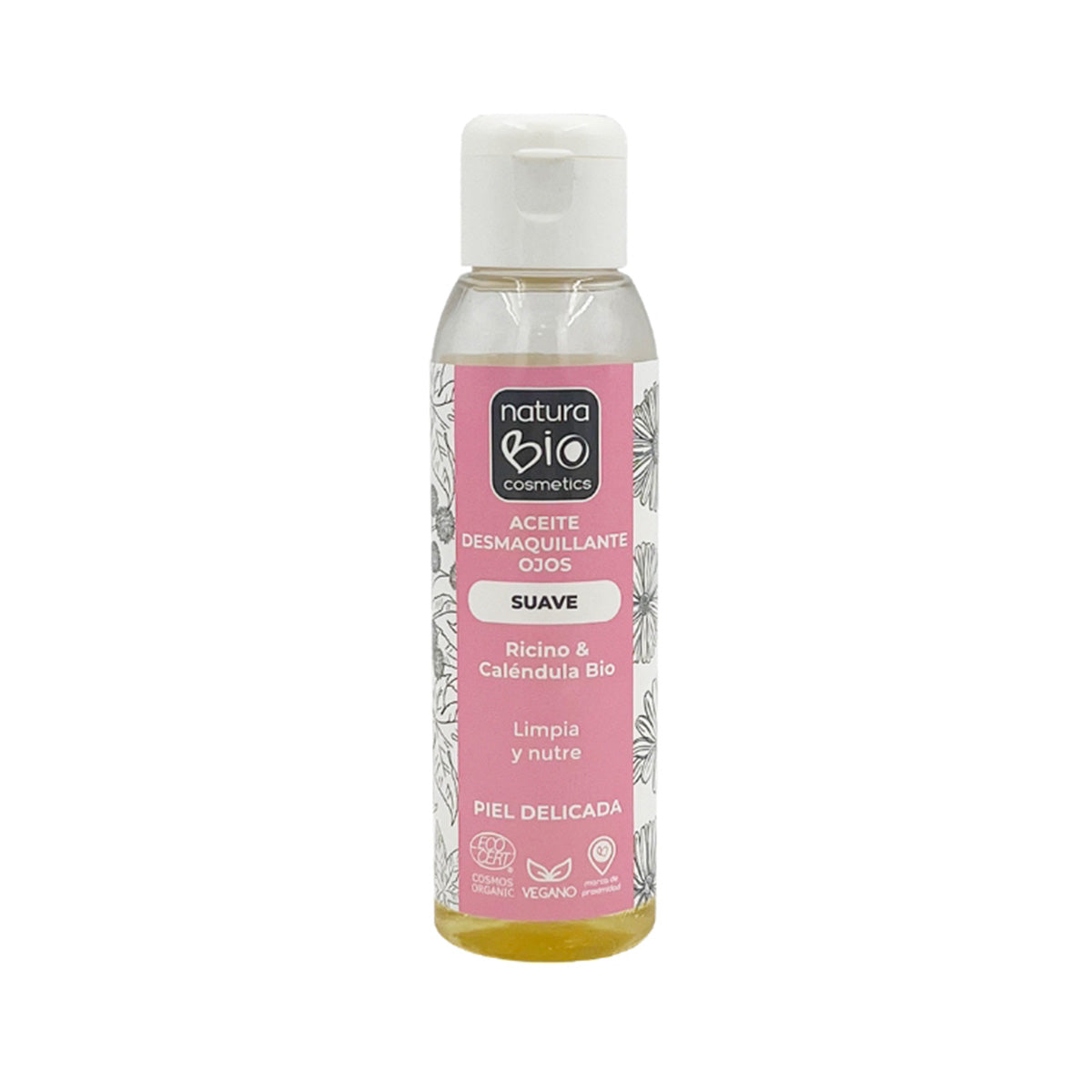 Aceite Desmaquillante Ojos Suave Ricino Y Calendula Bio Naturabio, NATURABIO, 100ml