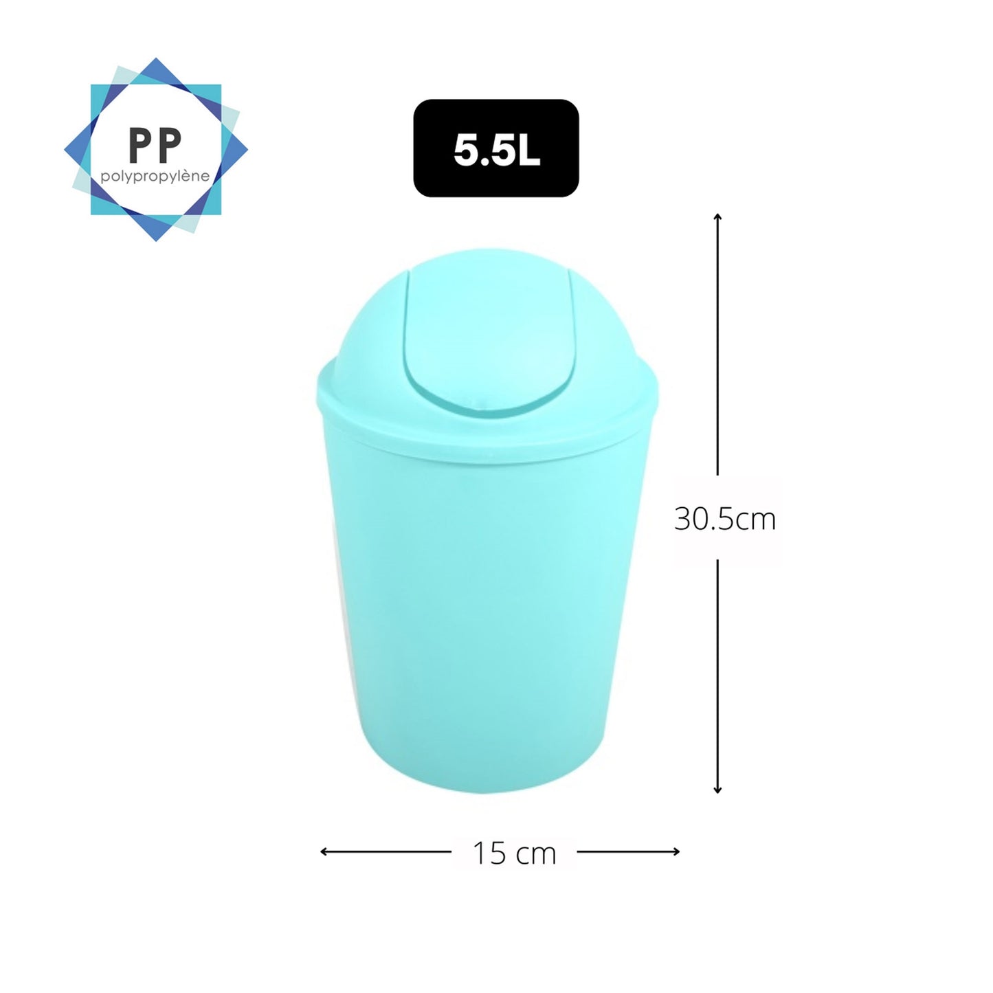 Cubo De Basura ako 5,5l Con Tapa Abatible Verde Pastel_1
