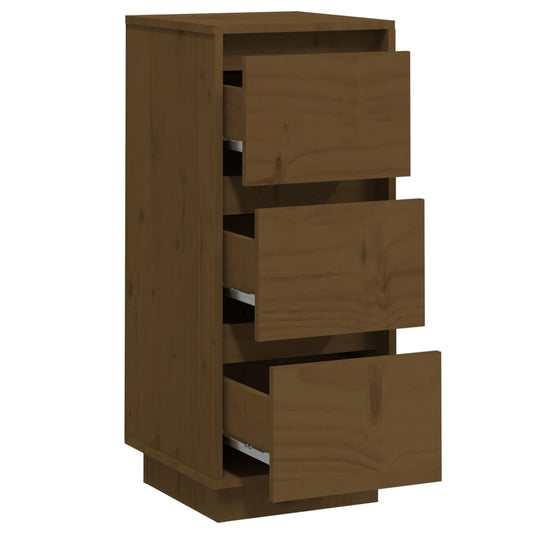 Aparador De Madera Maciza De Pino Marrón Miel 32x34x75 Cm / Vetonek_0