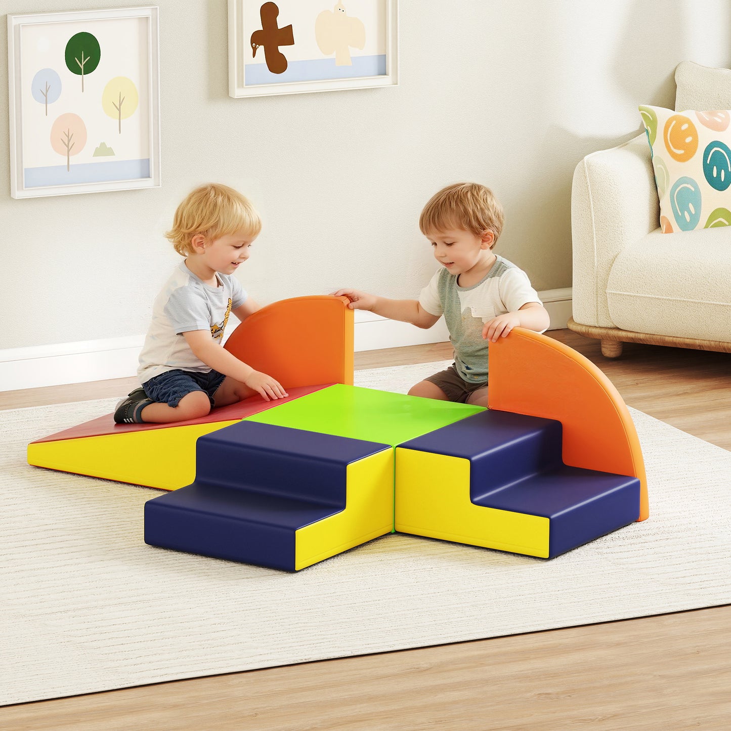 Aiyaplay Juego De 6 Bloques De Espuma Para Niños Base Antideslizante Multicolor_1
