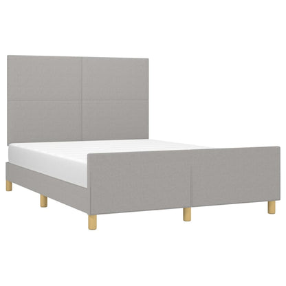 Estructura De Cama Con Cabecero De Tela Gris Claro 140x190 Cm / Vetonek_2