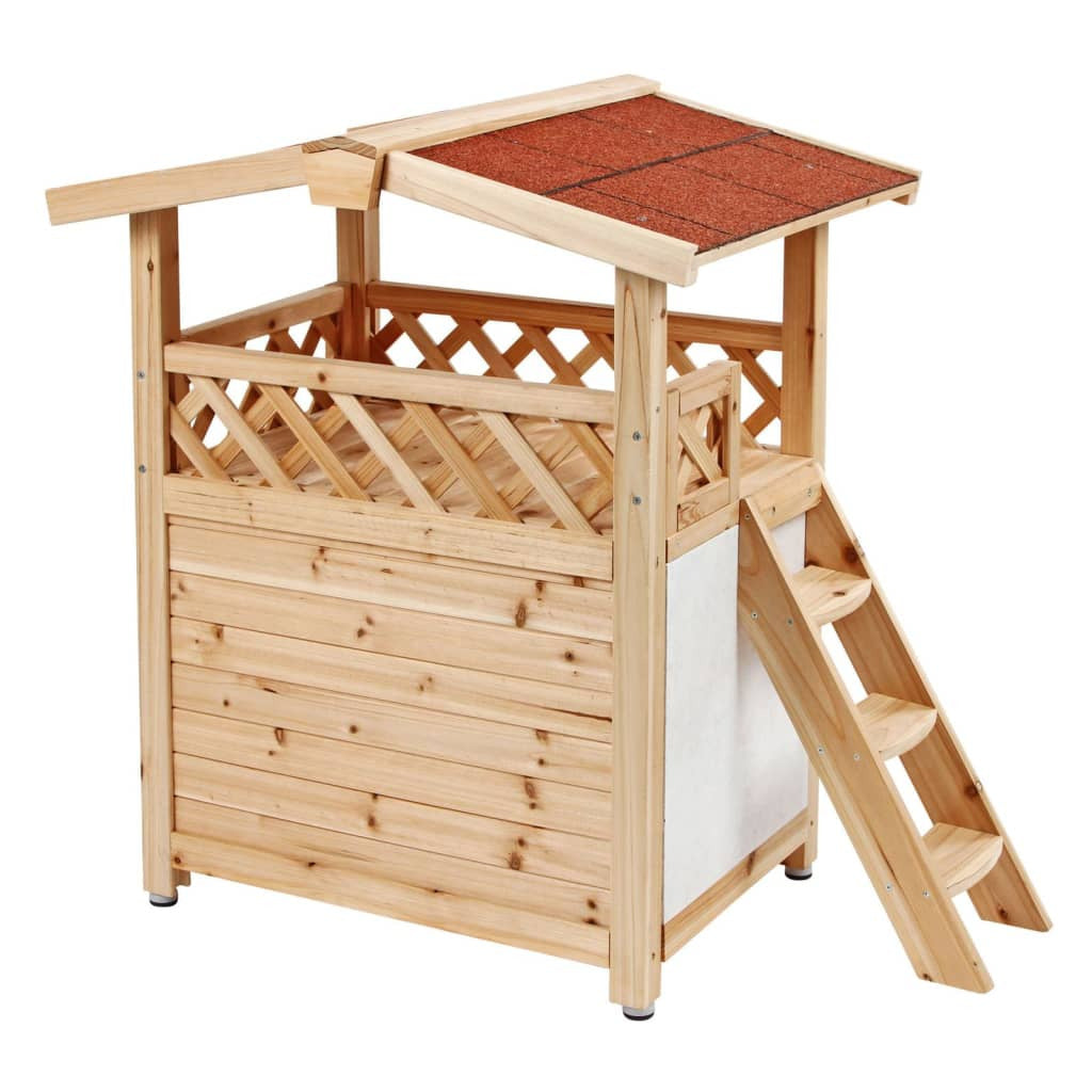 Kerbl Casa Para Gatos Tyrol Alpin Marrón Claro 88x57x77 Cm_3
