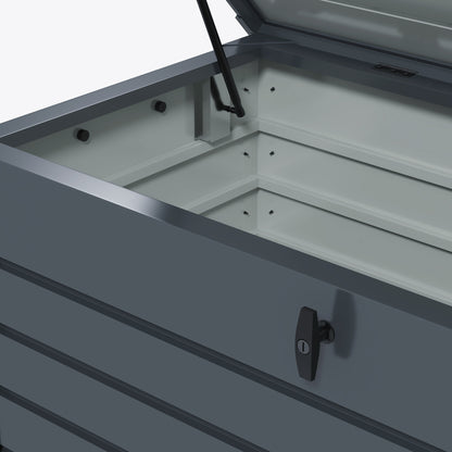 Outsunny Baúl De Exterior 311 L Con 4 Ruedas 2 Asas 120x62x66 Cm Gris Oscuro_3