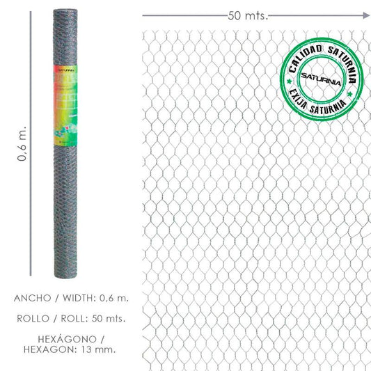 Enrejado Triple Torsion 13/  60 Cm. Rollo 50 Metros Uso Domestico_0
