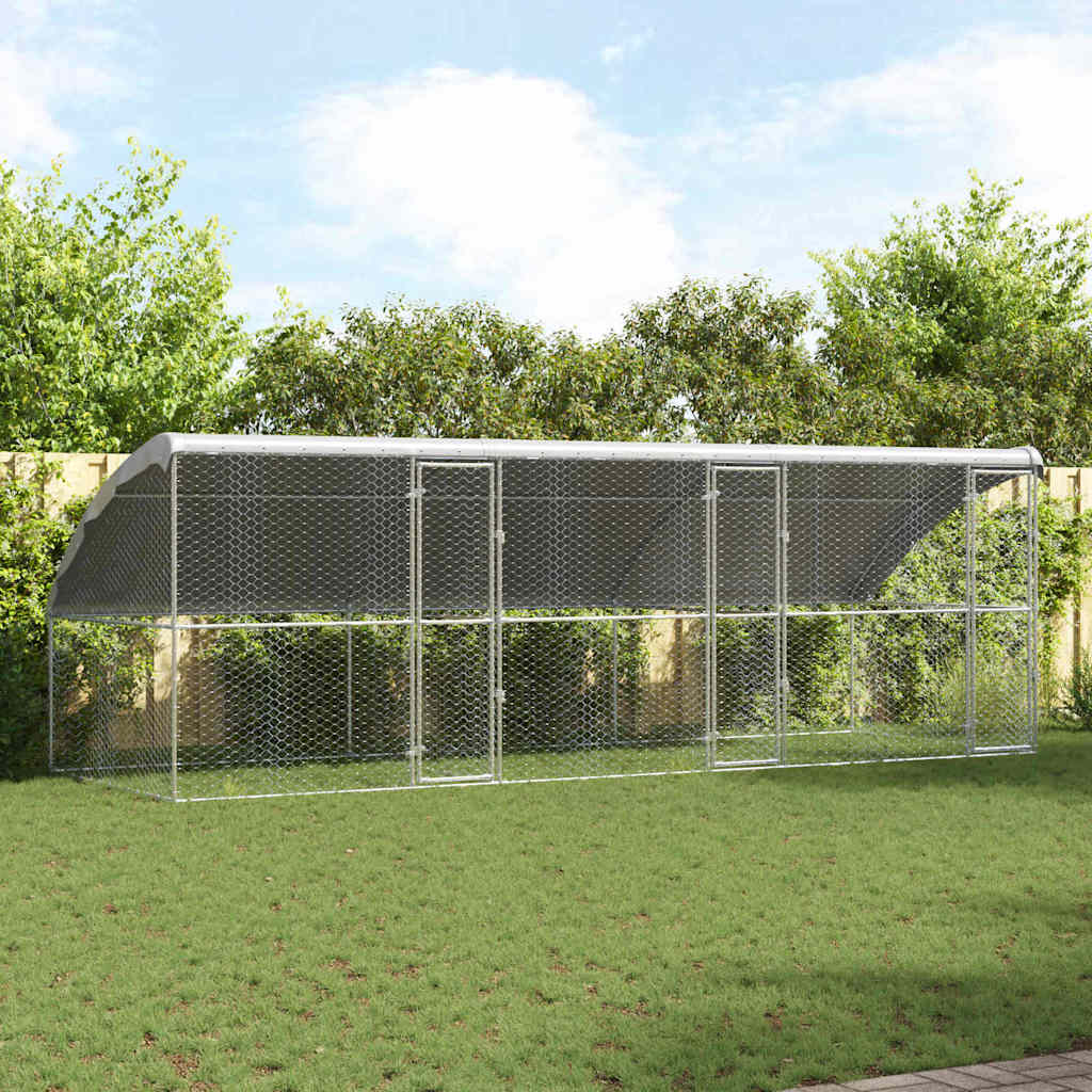 Refugio Para Perros 3 Pcs Plateado 6 X 2 X 2 M_1