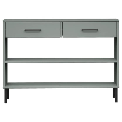 Armario Consola Patas De Metal Madera Maciza Pino Gris Oslo_2