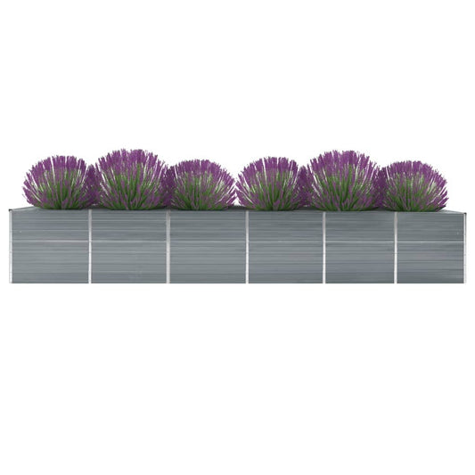 Arriate De Jardín De Acero Galvanizado Gris 480x80x77 Cm_0