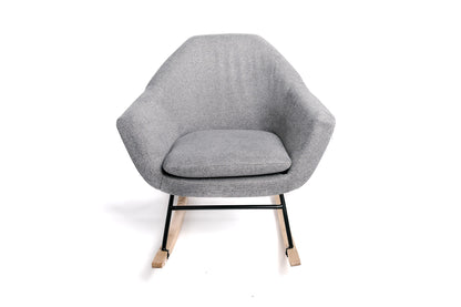 Mecedora, Sillón Mecedora En Tela Gris Con Pata De Madera 73x69x75cm- Muebles De Salón_1