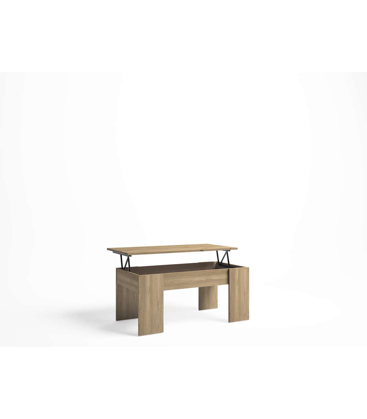 Mesa De Centro Elevable Natur Acabado Natural, 100cm(ancho) 50cm(fondo) 45cm(alto_4
