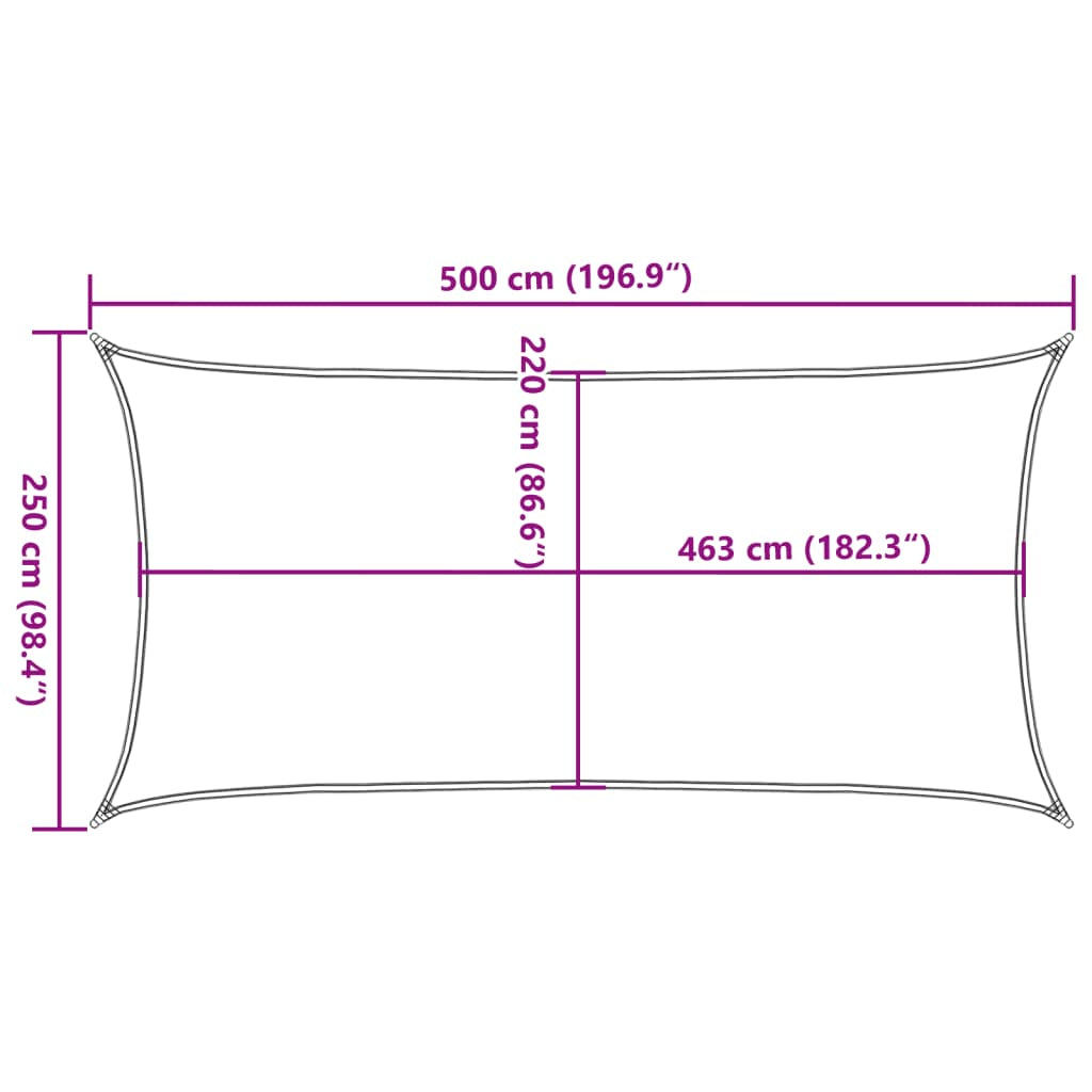 Vidaxl Toldo De Vela Poliéster Oxford 100% Arena 5x2,5 M_2