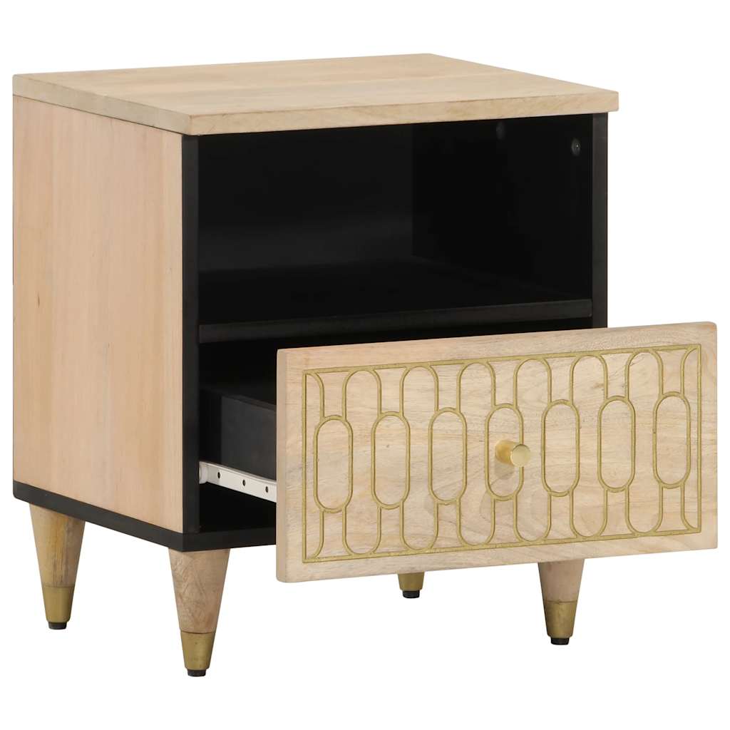 Mesitas De Noche 2 Uds Madera Maciza De Mango 40x33x46 Cm_1