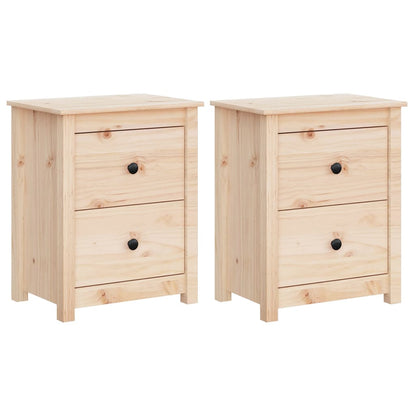 Mesitas De Noche 2 Uds Madera Maciza De Pino 50x35x61,5 Cm_0