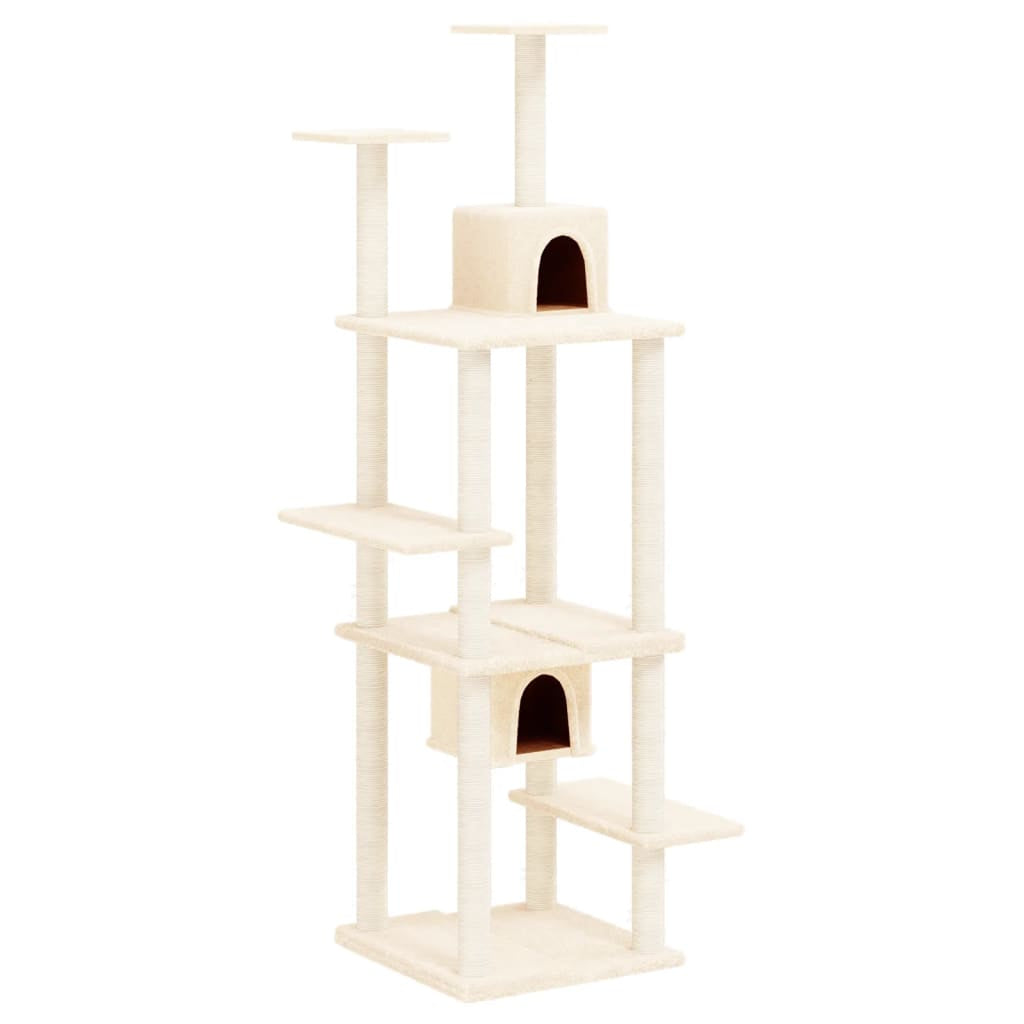Vidaxl Rascador Para Gatos Con Postes De Sisal Crema 176 Cm_0