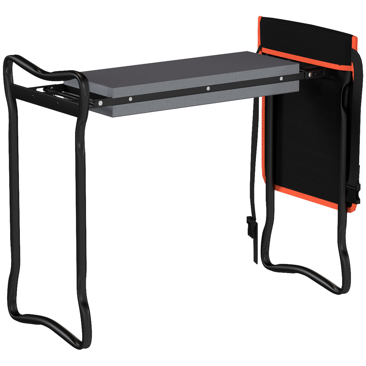 Outsunny Taburete De Jardín Plegable Con Bolsa De Herramientas Carga 150kg Negro_3