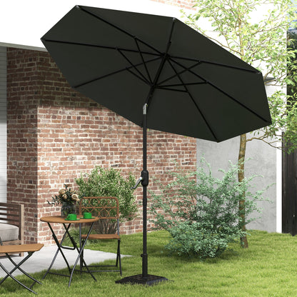 Outsunny Sombrilla De Jardín Ø264x253 Cm Con Protección Uv 50+ Gris_4