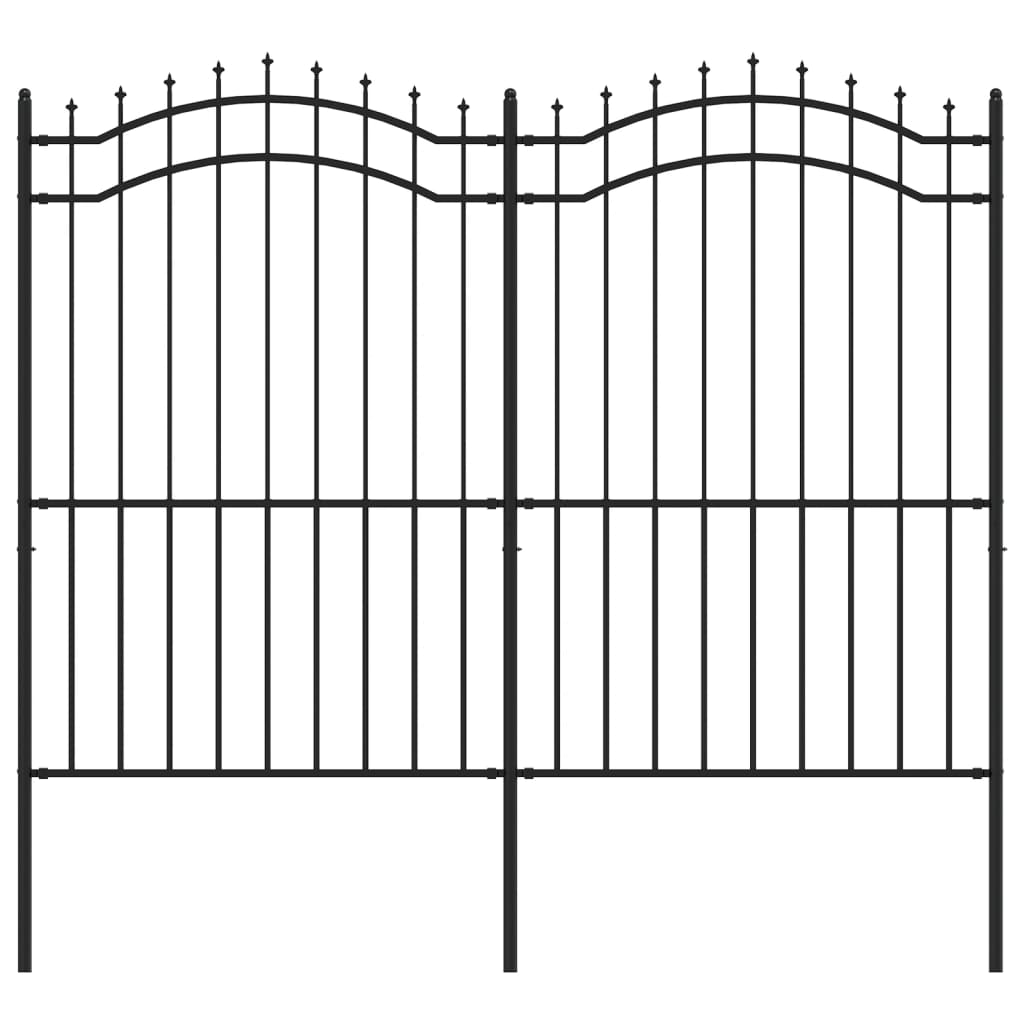Valla De Jardín Con Punta De Lanza Acero Recubierto Negro 222cm / Vetonek_1