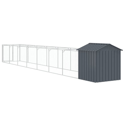 Caseta Perros Con Tejado Acero Galvanizado Gris 117x813x123 Cm_4