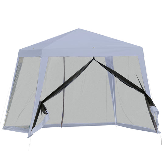 Outsunny Carpa De Jardín 3x3 M Con 4 Paredes Laterales Mosquitera Exterior Gris_0