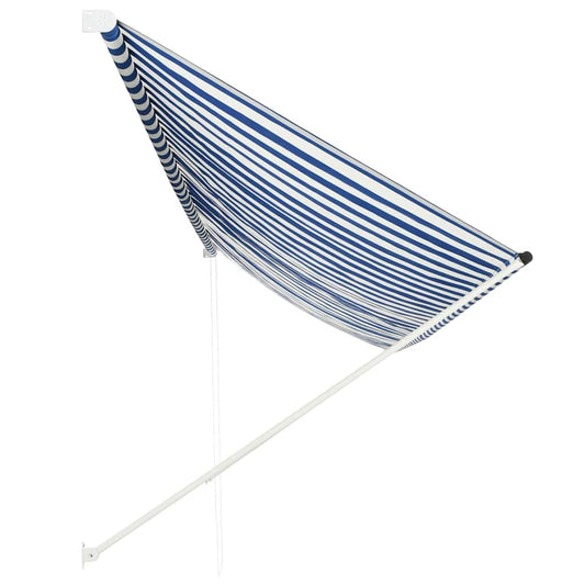 Toldo Retráctil 400x150 Cm Azul Y Blanco_0