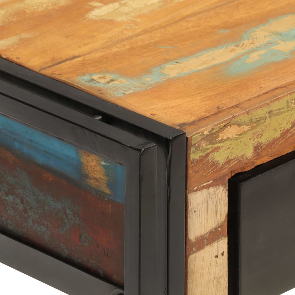 Mesa Consola Madera Maciza Reciclada 110x30x76 Cm_2