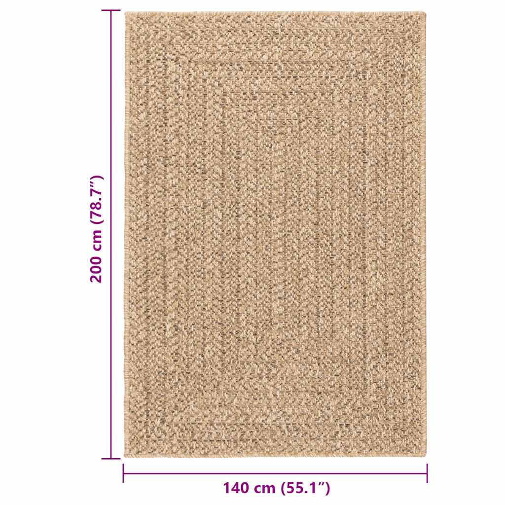 Vidaxl Alfombra Zizur Aspecto Yute Interior/exterior Beige 120x120 Cm_2